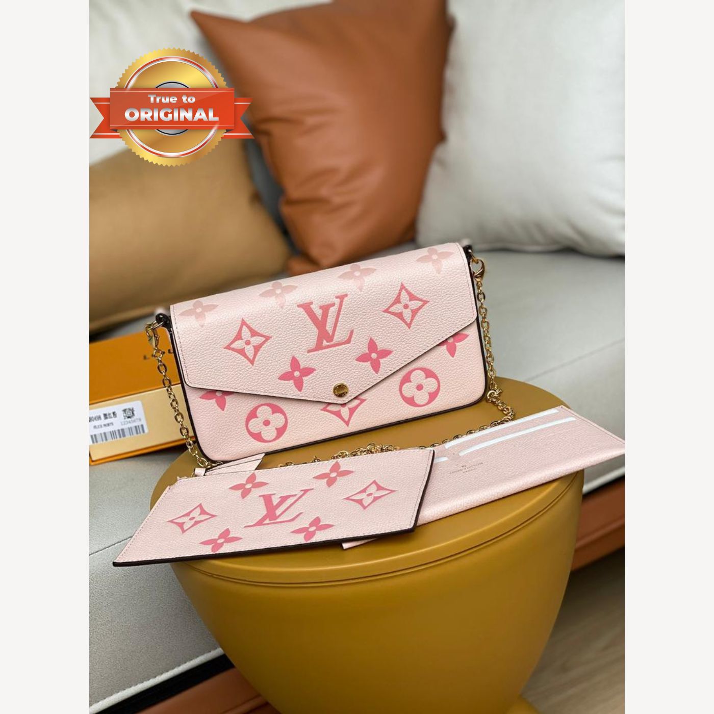 [True-to-ORIGINAL] Louis Vuitton Felicie Pochette Monogram Pink For Women 8.3in/21cm